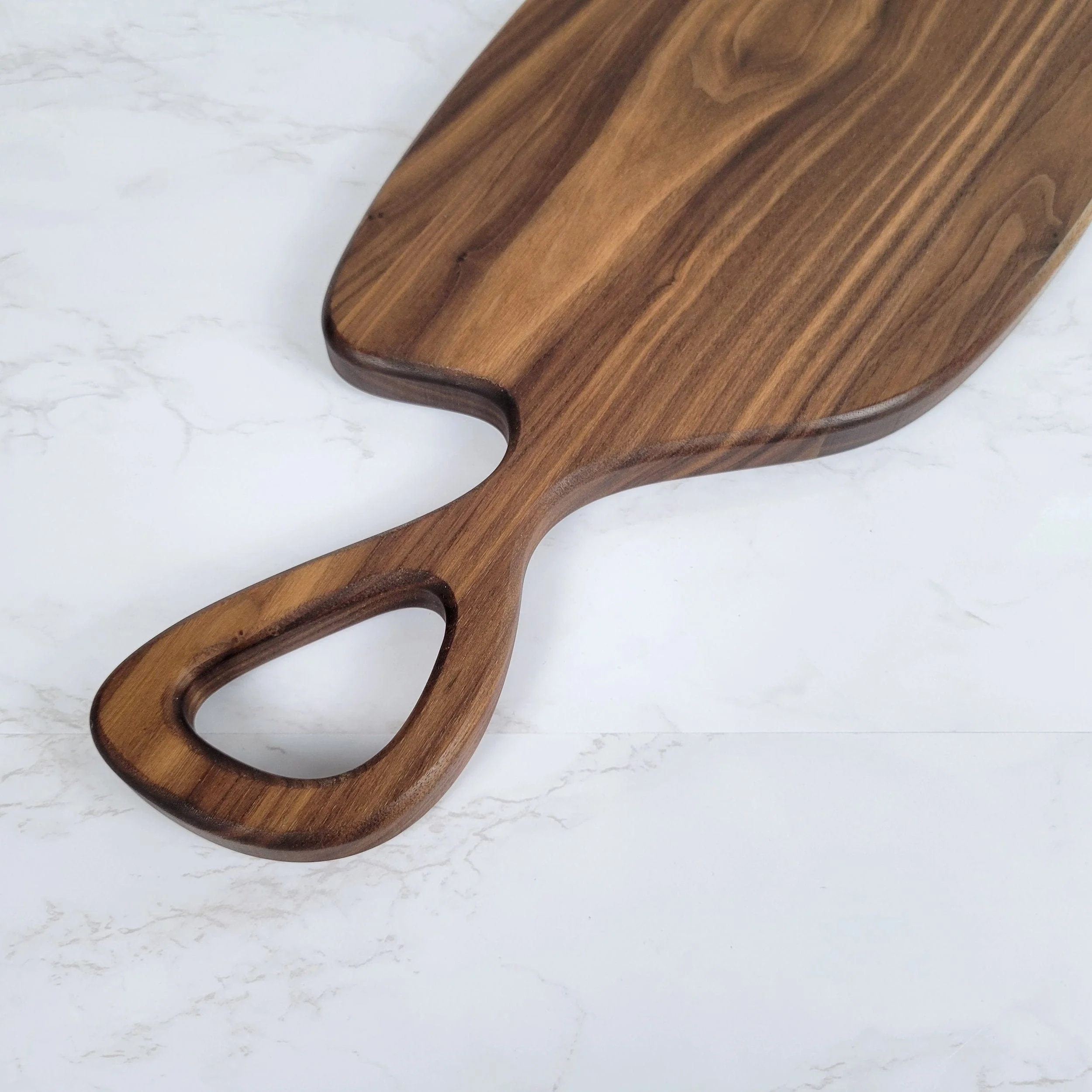 Black Walnut Charcuterie Board with Organic Curves and Handle - Image 4