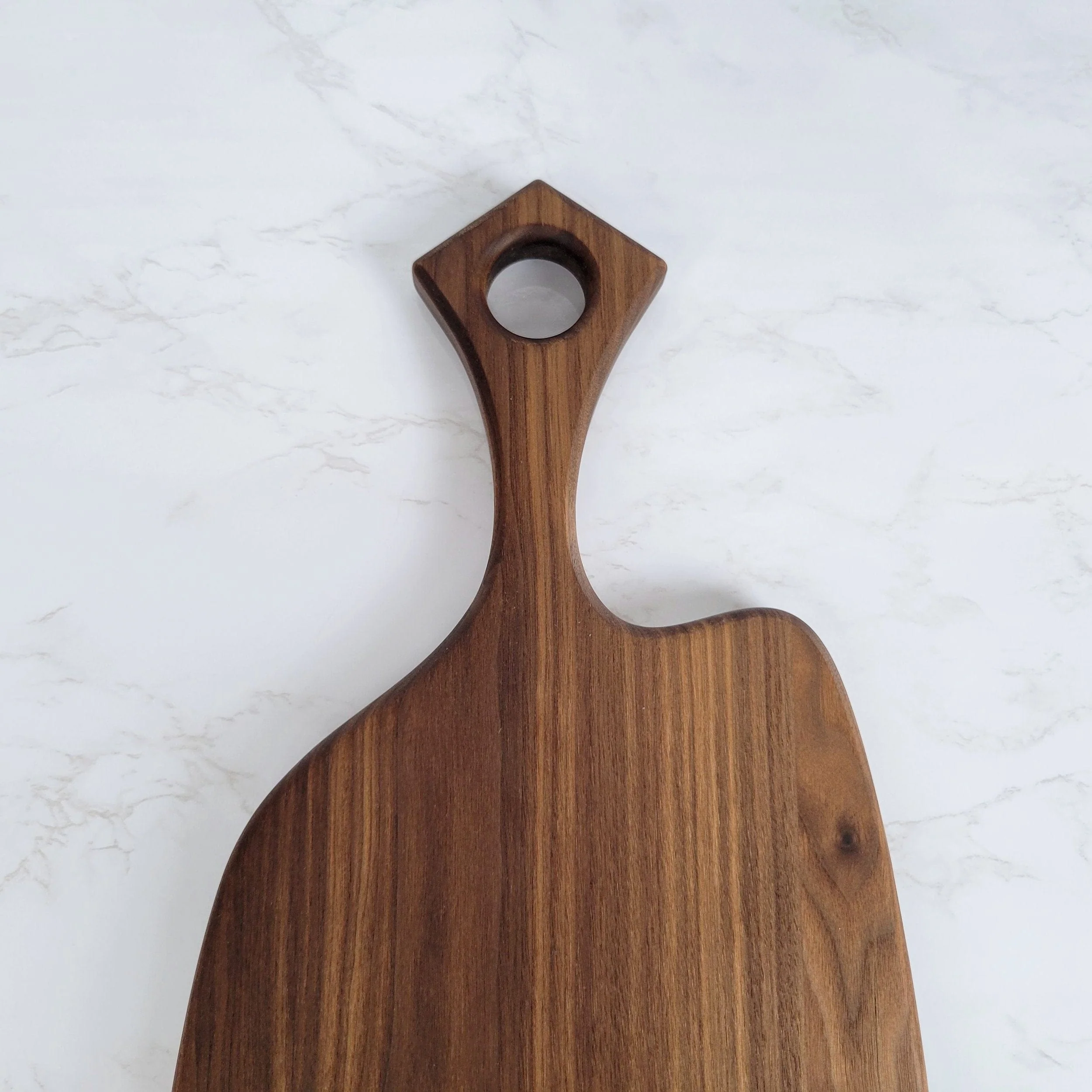 Black Walnut Charcuterie Board with Organic Curves and Modern Handle - Image 4