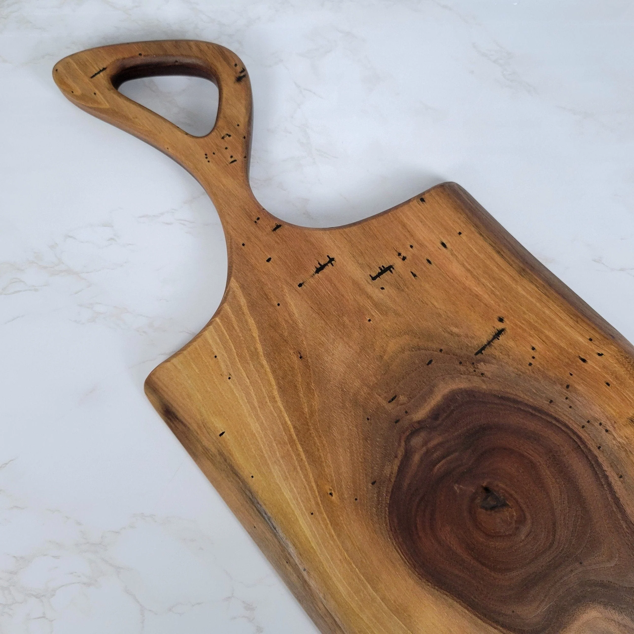 Charcuterie Board with a Modern Handle | Live Edge Black Walnut - Image 6