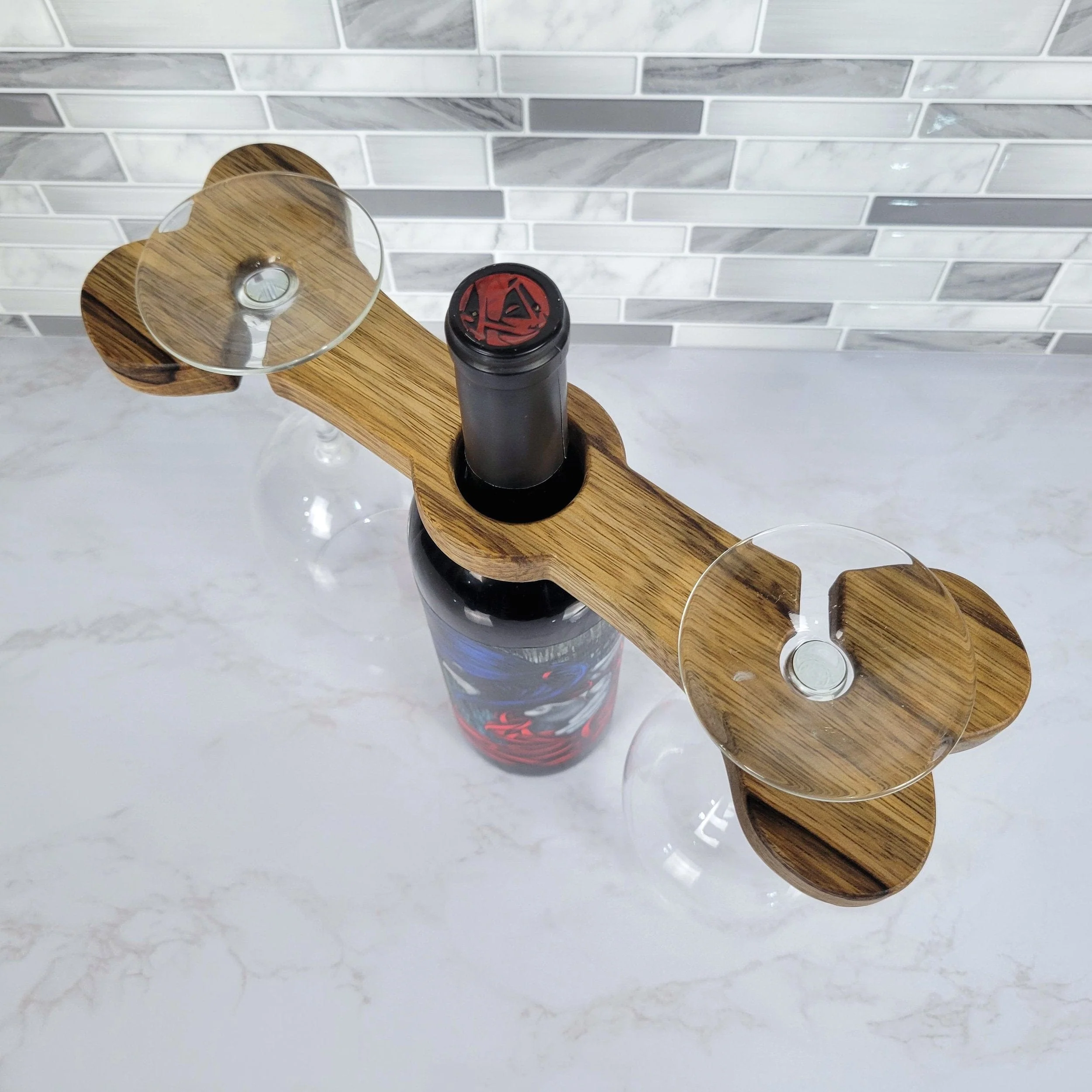 Dog Bone Wine Caddy | Black Limba