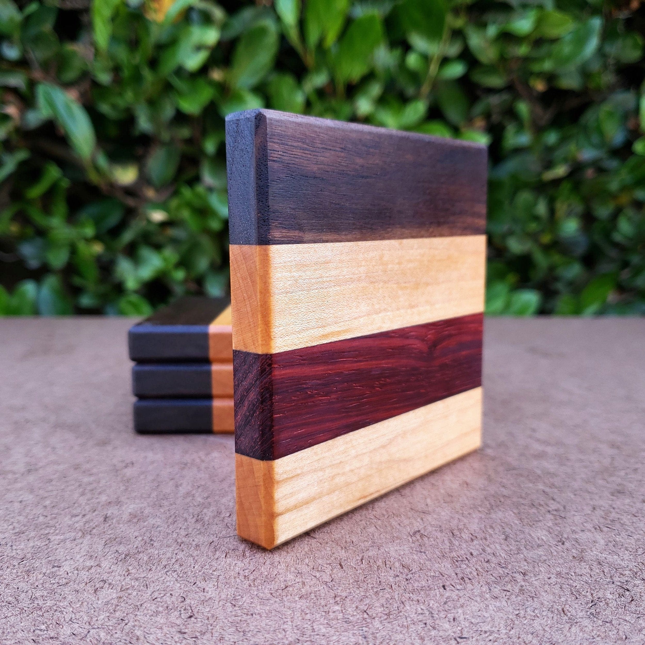 Handcrafted Wooden Coaster Set of 4 - Image 3