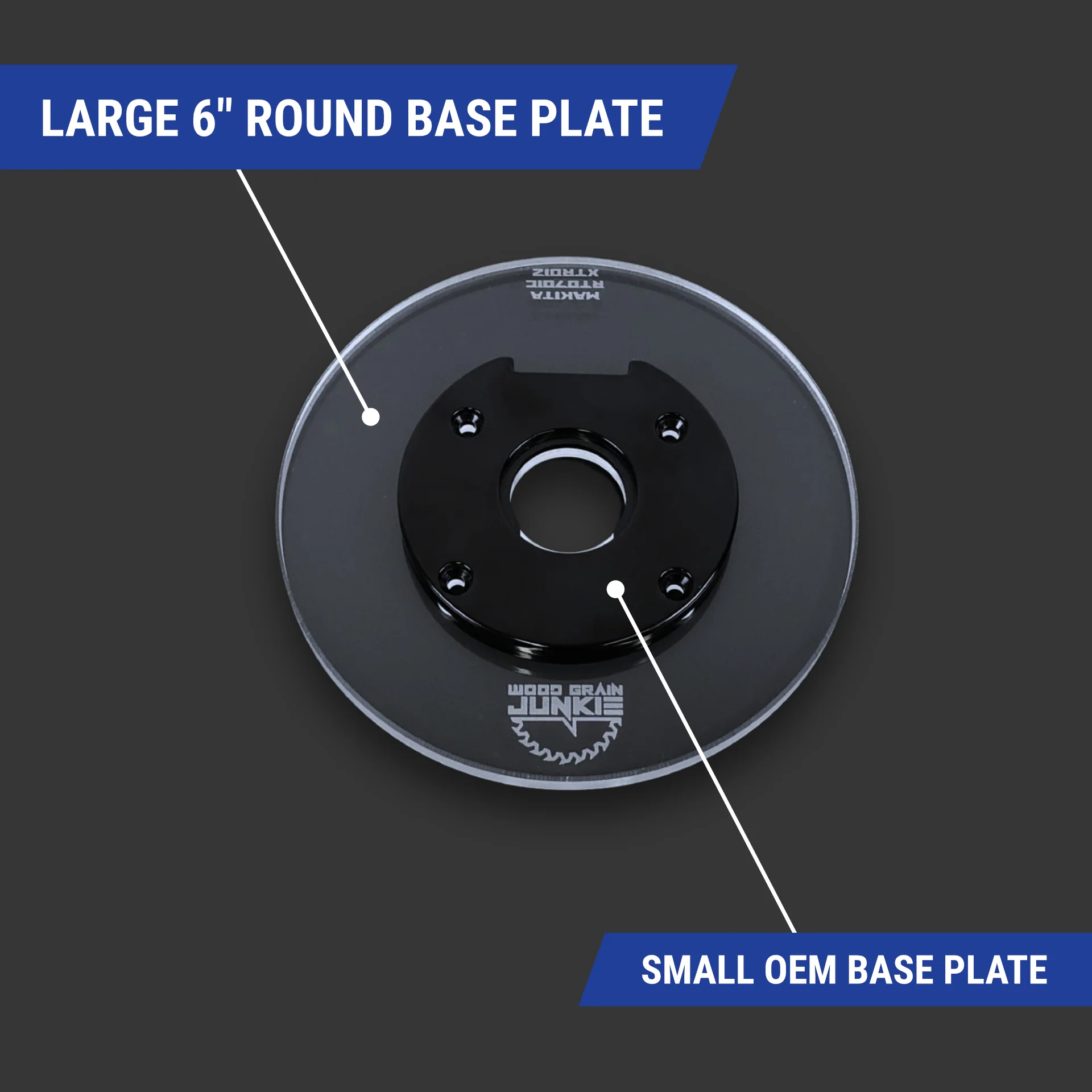 TrimFit Pro® 6 inch ROUND Router Base Plate for Milwaukee M18 FUEL 2723-20 - Image 4