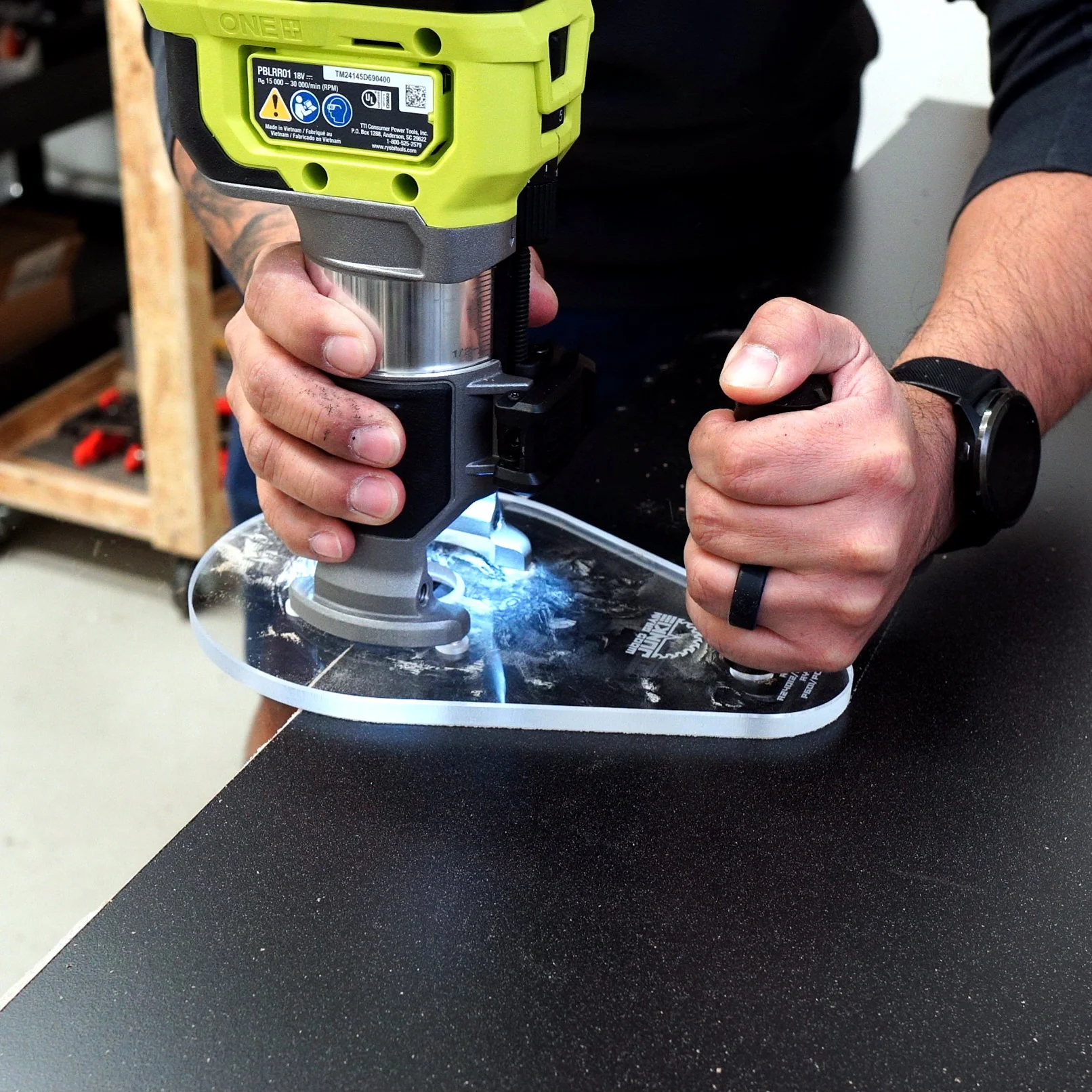 TrimFit Pro® SINGLE GRIP Router Base Plate for Ridgid and Ryobi - Image 4