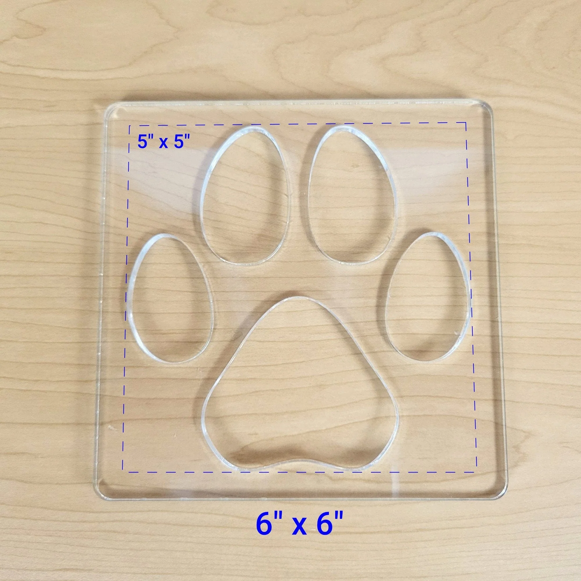Single Paw Print Inlay Acrylic Router Template - Image 2
